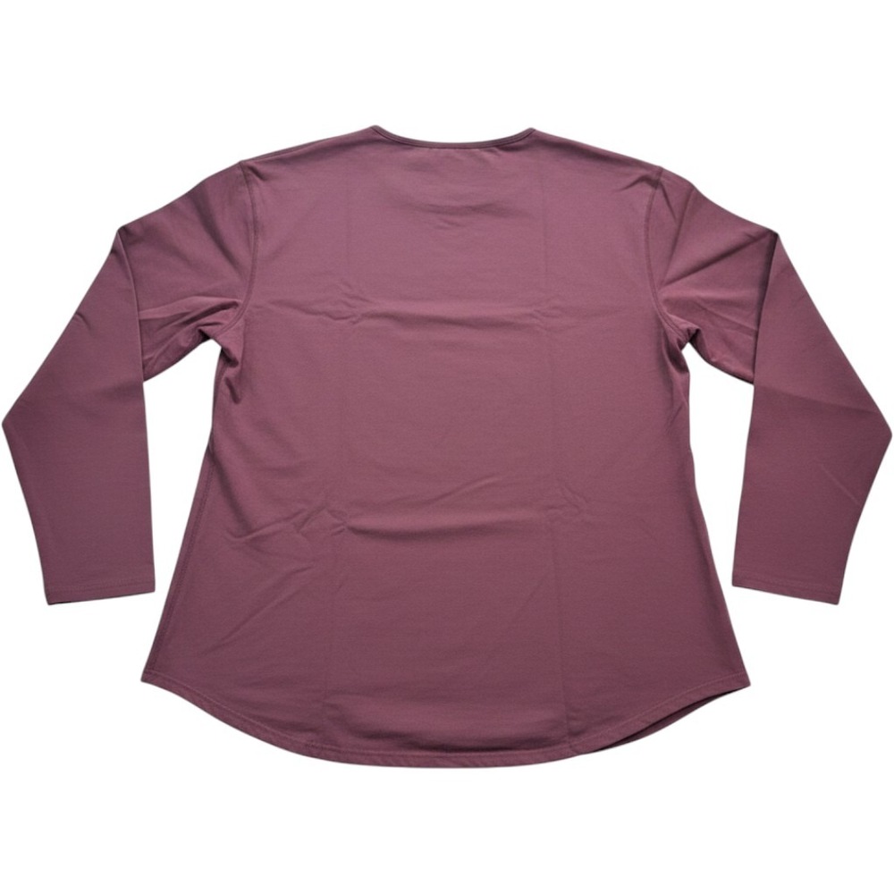 BYLT Drop Cut Lux Long Sleeve Shirt Mens XL Maroon Athletic Curved Hem - Picture 3 of 8
